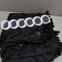 Boho Black Woven Fabric Shower Curtain with Tassels 60 x 72 Modern Farmhouse Minimalist, Tufted Chevron Striped Shabby Chic Textured, Water Resistant Cloth Curtain for Bathroom, Hotel Decor