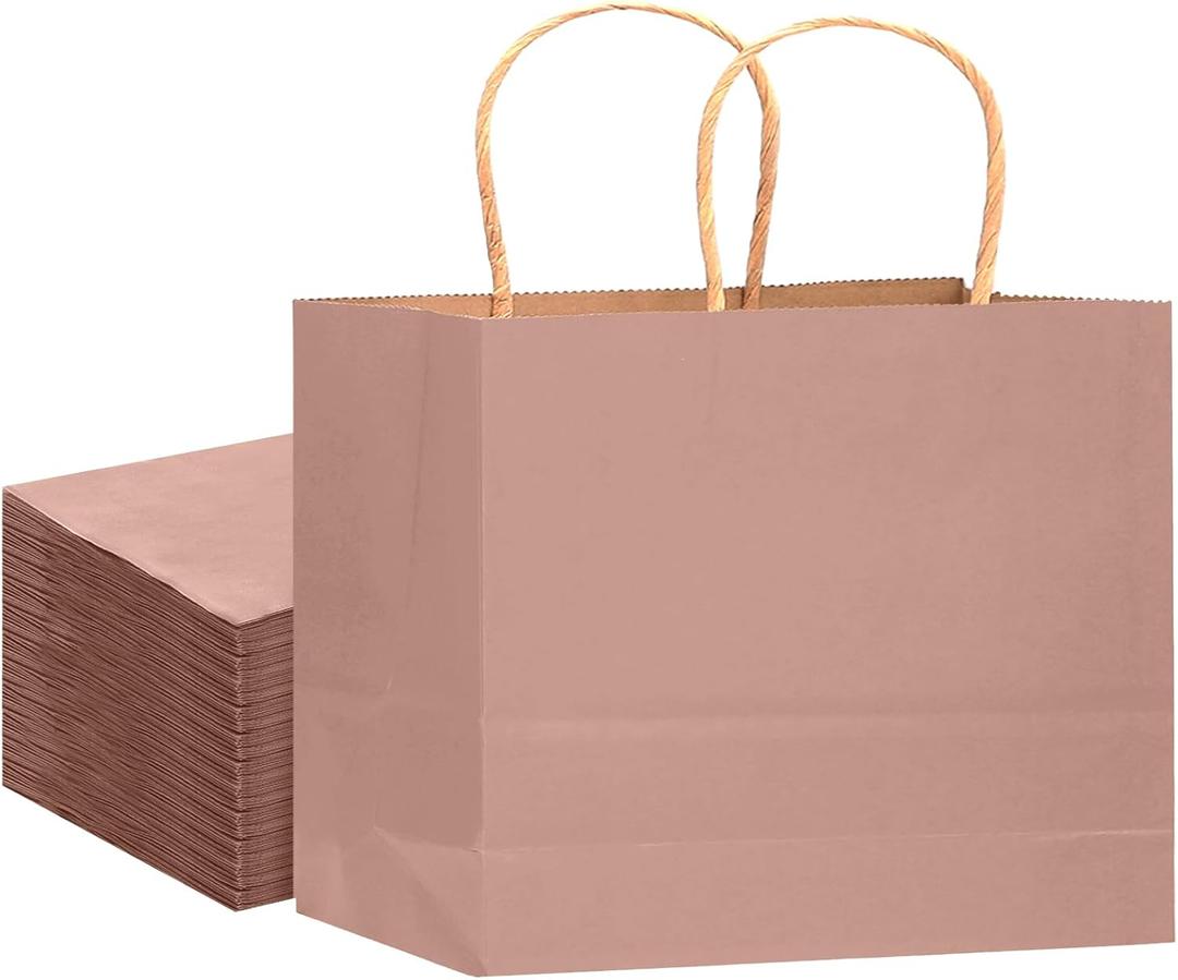 qiqee 13"x4.5"x10" Large Gift Bag with Handles Bulk 32PCS Gift Paper Bags Salmon Bags Multiple Uses (Wide Large)
