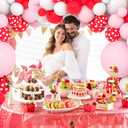 Red Pink White Balloon Garland Arch Kit - Red, Light Pink, White Balloons Pink Strawberry Party Decorations for Sweet 1st Strawberry First Birthday Baby Shower Wedding Party Decors