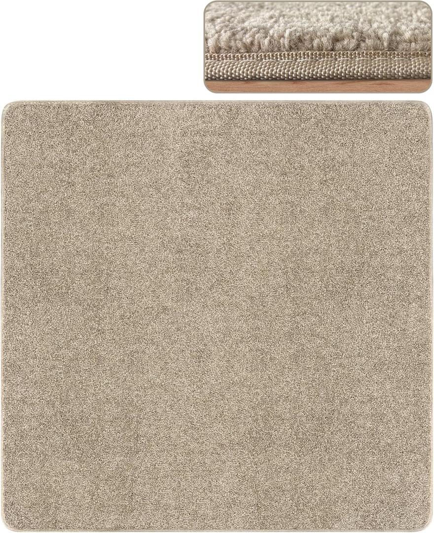 PURE ERA Carpet Stair Tread Landing Mat 30 x 30 Inch Tape Free Self Adhesive Non Slip Skid Resistant Indoor Doormat Area Rug Floor Mat for Kitchen Bathroom Workstations Washable