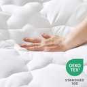 CozyLux Full Size Mattress Pad - Cotton Mattress Topper Full - Fits up to 8-21" Thick Mattresses, 450GSM Quilted Fitted Breathable Soft Mattress Cover, Cooling Mattress Protector (54"x75", White)