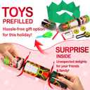 12 Pack Christmas No-Snap Party Table Favors, Christmas Table Favor with Party Hat, Joke & Little Gifts Inside for Kids and Adults, Xmas Table Decorations Seasonal Holiday Dinner Traditions Supplies