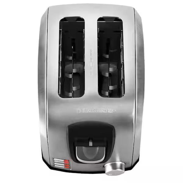 BLACK+DECKER Silver Stainless Steel Extra Wide 2 Slot Toaster
