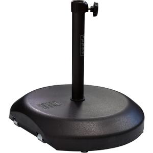 California Umbrella 75 lbs. Round Concrete Weighted Powdercoated Steel Umbrella Base With Wheels, Bronze Frame