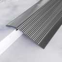 Metal Floor Transition Strip, Aluminum Threshold for Doorways, for Gap from 0.4to 1.6, for Doorways Tile Wood Vinyl Laminates, Size 36in x 4in x 1.32 in (Grey, 1pack) (Gray)