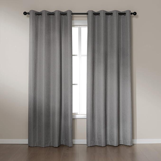 Blackout Curtains for Bedroom and Living Room, 2-Piece Set with Grommets, 94"×52"(W*L), Grey 
