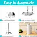 Paper Towel Holder Countertop, Standing Paper Roll Holder with Anti Slip Weighted Base, Stainless Steel Freestanding Paper Towel Holder for Kitchen, Chrome