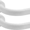 2 Pack Matte White Disc Curtain Rods, 48-84 Inches Window Curtain Rod,Adjustable Room Darkening Curtain Rod with Aluminum Finials and Brackets,Wrap Around Design