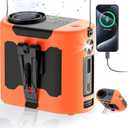 Portable Waist Fan,10000mAh Battery High-Power Long Lasting Outdoor Camping Rechargeable Fan,Wearable on Waist,Neck,or Handheld,5 Speed Settings,and Up to 30 Hours Working Time (Orange)