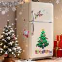 Veemoon Christmas Refrigerator Magnets Decorations, Festive Fridge Magnetic Stickers Magnetic Christmas Tree DIY Accessiores Xmas Magnets Craft for Winter Holiday Kitchen Home Party, Multi-Color