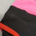 Tempt Me Women Black and Pink Colorblock Bikini Bottom Full Coverage Bathing Suit Bottoms High Waisted Swimsuit Bottom L