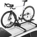 VEVOR Roof Bike Rack, 33 lbs Capacity, Foldable Upright Roof Mount Bicycle Rack with Locking Systems & Adjustable Arm for T-Slot Crossbars, Upright Rooftop Bike Rack 1 Bike Carrier for Car SUV, Black