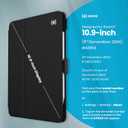Speck New iPad Air 11 Case (2024) - Fits iPad Air (2024/2022/2020, 6th/5th/4th Gen) with Pencil Holder, Drop & Camera Protection, Slim Multi Range Stand, Balance Folio - Black/Black/White
