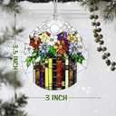 Flower Book Stained Glass Ornament, Christmas Ornaments  Christmas Tree Ornament, Holiday Decor, Xmas Stocking Stuffers, Gift Idea, Bookworm Gift, Book Reader Gifts