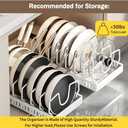 SJTOEB Pull Out Pots and Pans Organizer for Under Cabinet,Pull Out Cabinet Organizer for Pot and Pan Storage, Pot Lid Organizer and holder with Adjustable Dividers (black, 8 dividers)