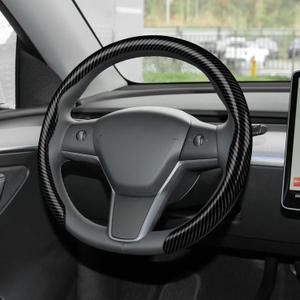 frani Leather Steering Wheel Cover, Universal 15 Inch Premium Non-Slip Steering Wheel Cover Black Carbon Fiber Texture frani Leather Steering Wheel Cover, Universal 15 Inch Premium Non-Slip Steering Wheel Cover Black Carbon Fiber Texture