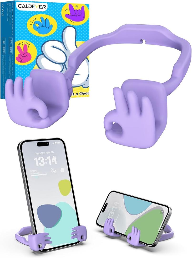 Valentines Day Gifts for Teen Girls Women Kids: Funny Gifts OK Sign-Shaped Cell Phone Stand Phone Holder for Desk Teenage Adults Her Wife Mom Daughter Easter Basket Gifts Unique Trendy Stuff Ideas (1, Purple)