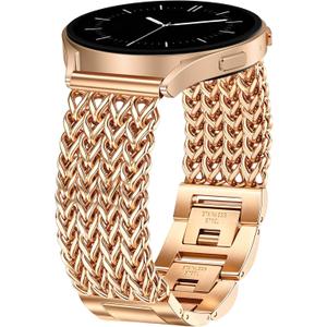 JR.DM Starlight Metal Watch Band Women 20mm Dressy Strap Stainless Steel Chain Bracelet Compatible with Samsung Galaxy Watch 7/6/5/4/Active 2/4 6 Classic/5 Pro/FE 40mm 42mm 43mm 44mm 45mm 46mm 47mm