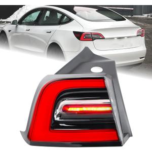 4Pins LH Tail Light Assembly Fit for 2021 2022 2023 Tesla Model 3 Model Y Rear Lamp Left Driver Side With Bulbs USA Type Yellow Signal Light 1502086-00-D