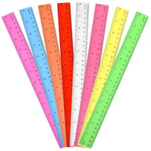 2 x Unjoo Clear Plastic Ruler 12 Inch Straight Rulers, Assorted Colors (8 Pack)