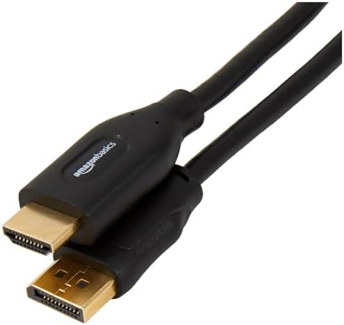 Amazon Basics DisplayPort to HDMI Cable, Uni-Directional, 4K@30Hz, 1920x1200, 1080p, 6 ft, Black
