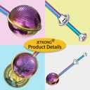 2 x JETKONG Baker's Dusting Wand for Sugar, Flour and Spices, Stainless Steel Powdered Sugar Shaker Duster Sifter, Set of 2 (Rainbow)