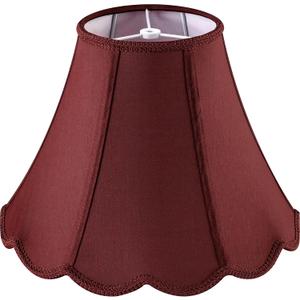 GOSO Set of 1 Elegant Leaf Scalloped Lamp Shade Burgundy, 6×13×9.8 Inch Spider Bell Lamp Shade for Table Lamp,Floor Lamps Replac Braids with Petal Edges,Easy Assembly Art Decor Shades for Bedroom