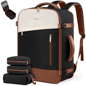 LOVEVOOK Travel Backpack For Women, 40L Carry On Backpack, Flight Approved Personal Item Travel Bag, Large Travel Essentials TSA Approved Luggage Waterproof Weekender Bag Fits 17" Laptop With 3 Cubes