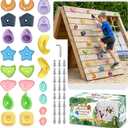 TOPNEW 24PC Kids Climbing Holds, Climbing Rocks for Play Set, Swingset - Adult Rock Wall Holds with Mounting Hardware for Indoor Outdoor Climbing Wall, Pastel Color