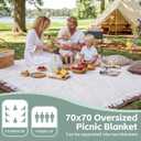 2 in 1 Extra Large Camping Blanket Outdoor Picnic Yoga Mat Lightweight Car Essential Roadtrip Gadget Rv Accessories Glamping Tent Gear Must Haves Hiking Stuff Backpacking Necessities Women Beach Gift