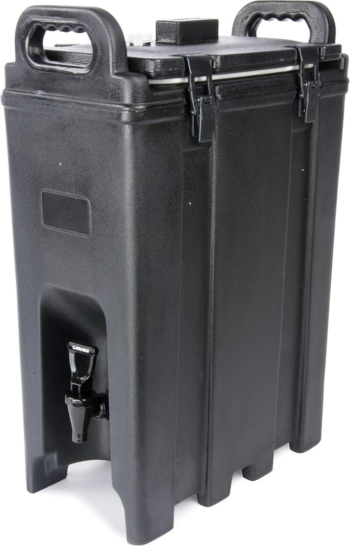 Carlisle FoodService Products Cateraide Insulated Beverage Dispenser with Handles for Catering, Events, Kitchens, And Restaurants, Plastic, 5 Gallons, Black