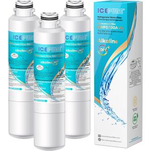 ICEPURE Alkaline DA29-00020B Refrigerator Water Filter Replacement for Samsung HAF-CIN/EXP HAF-CIN, DA29-00020A/B, DA29-00020B-1, 46-9101, RF28HMEDBSR, RF263BEAESR, HDX FMS-2, Enhances PH, 3Pack