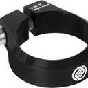 FIFTY-FIFTY Bike Seat Post Clamp, Aluminum Alloy Bicycle Seatpost Collar, 28.6/29.8/31.8/34.9/36.4/38.6mm Bicycle Seat Tube Clip for Most MTB, Road Bikes (38.6mm, Black)