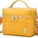 NOL Natural Organic Lifestyle Reusable Insulated Lunch Bags for Adults Lightweight Nylon Waterproof Lunch Box with Removable Adjustable Strap Insulated Lunch Bag for Work (Small Earth-yellow)
