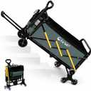 Folding Utility Cart with Triangular Wheels, 2 in 1 Collapsible Wagon for Stairs, Multi-Scene Stair Climbing Wagon, Lightweight Hand Truck with Telescoping Handle for Grocery, Laundry, Moving, Office