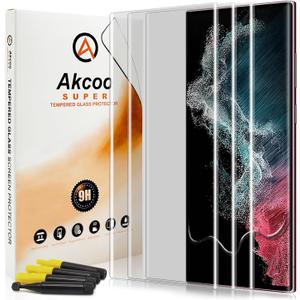 [3 Pack] Galaxy S22 Ultra Screen Protector, [Fingerprint-ID Compatible][Scratches Repair] UV Tempered Glass shield for Samsung S22 Ultra 5G