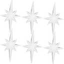 Sosoport Octagonal Star Shaped Hanging Ornament 5.11X3.14In Clear Acrylic Xmas Tree Decoration for Holiday Home Office Party