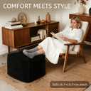 Square Boucle Pouf Ottoman Footrest, Soft & Lightweight Footstool with Foam Filling for Living Room & Bedroom, Laid-Back Lounge Style