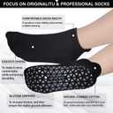 Non Slip Yoga Socks with Grips for Pilates, Ballet, Barre, Barefoot, Hospital Anti Skid Socks for Women and Men (Medium, 6 Pairs-black)