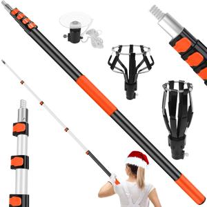 Light Bulb Changer for High Ceilings with Extension Pole 20FT,28FT Reach Light Bulb Extension Pole Changer with Baskets and Suction Cup for High Ceilings and Recessed Lights