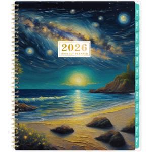 2026 Monthly Planner - Planner 2026, Jan.2026 - Dec.2026, 9" x 11", Monthly planner with Holidays, Tabs, Back Pocket, Twin-Wire Binding