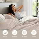 Madison Park Essentials Striped Comforter Set Cal King, 7 Pieces Modern Minimalist Jacquard Bedding Set for All Season, Bed in A Bag with Sheet Set and Soft Brushed Reverse, Lightweight Neutral, California King