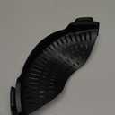 Silicone Drainer 9 x 3.5 inch Clip-on Pan Pot Drain Hands-Free Drainer Silicone Snap Strainer Kitchen Gadgets for Pots, Pans, and Bowls -Kitchen Colander (Black)