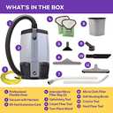 ProTeam Backpack Vacuums, ProVac FS 6 Commercial Backpack Vacuum with HEPA Media Filtration and Restaurant Tool Kit, 6 Quart, Corded