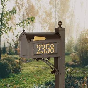 Whitehall Deluxe Streetside Mailbox Package,Bronze,Extra Large,70727, 14"D x 9.62"W x 13"H