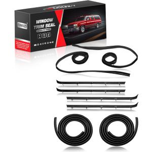 Front Door Window Molding Rubber Felt Channel Trim Seal Weather Strip Kit Fit Chevy C10 C20 C30 K10 K20 K30 K5 Blazer Suburban V1500 R1500 GMC C1500 C2500 C3500 K1500 K2500 K3500 Jimmy Truck