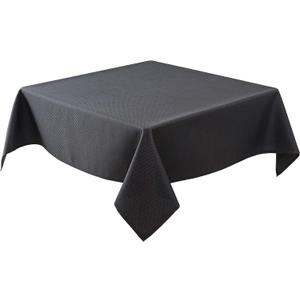 Biscaynebay Textured Fabric Square Tablecloths 70x70 Inches, Black Water Resistant Spill Proof Card Table Cloth Folding Table Cover for Dining, Kitchen, Wedding and Parties, Machine Washable
