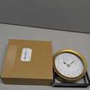 Modern Golden Table Clock on Stand, Decorative Desk and Shelf Clock, Mantel Clock Farmhouse Clock Non-Ticking, Home Dcor for Living Room, Bedroom, Bedside, Desk, Gift Clock (Gold)