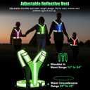 LED Reflective Vest Running Gear, 5 Colors Lights Up Running Vest for Night Walking Cycling Jogging, Adjustable Size for Men Women Kids, Rechargeable and High Visible