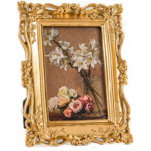 4x6 Vintage Picture Frame, Gold Picture Frame with Real Glass Front, Ornate Antique Retro Photo Frame, Wall or Table Top Photo Display, Vintage Decor, Gallery, Gift Idea, Style: Victorian